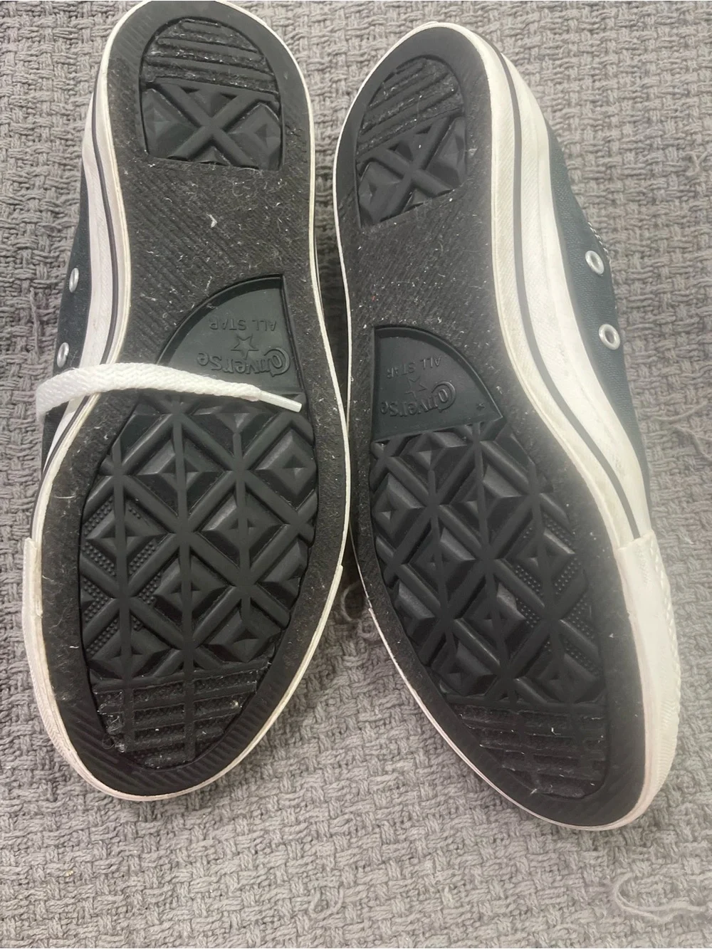 Converse All Star women’s black checkered  Canvas Low-Top Sneakers - Picture 4 of 9